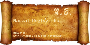 Maszal Boglárka névjegykártya